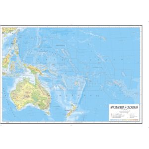 ZIDNA KARTA FIZIČKO GEOGRAFSKA – AUSTRALIJA I OKEANIJA