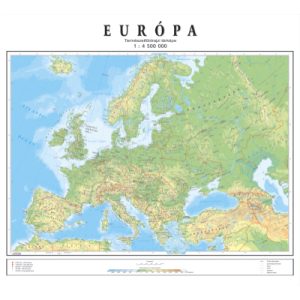 ZIDNA KARTA FIZIČKO GEOGRAFSKA – EVROPA - mađarski