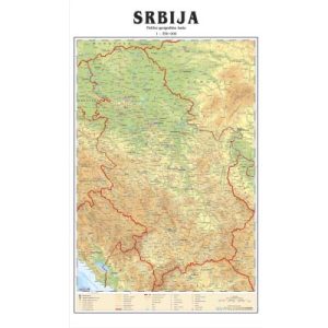 ZIDNA KARTA FIZIČKO-GEOGRAFSKA – SRBIJA - MALA