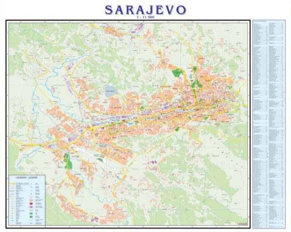 ZIDNA KARTA PLAN GRADA – SARAJEVO