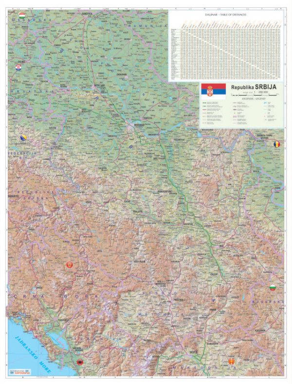 ZIDNA KARTA SATELITSKA – SRBIJA