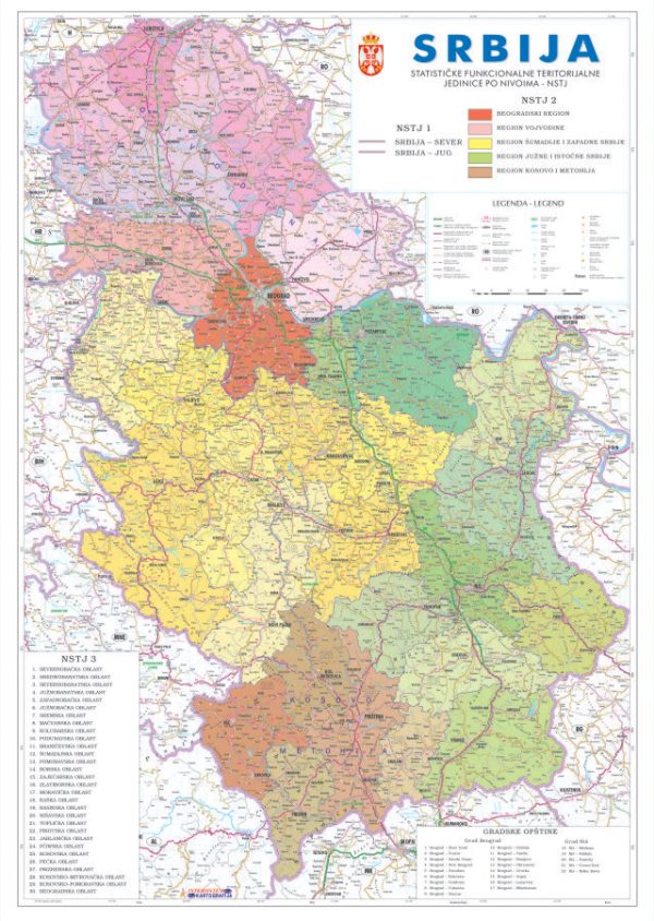 ZIDNA KARTA STATISTIČKE FUNKCIONALNE TERITORIJALNE JEDINICE – SRBIJA